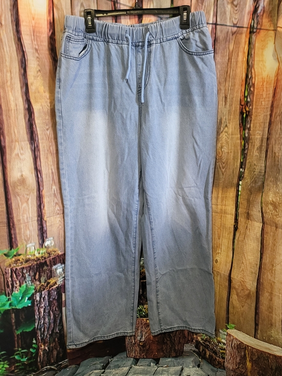 Temu Denim - Light Blue WomensElastic Waist Denim Jeans